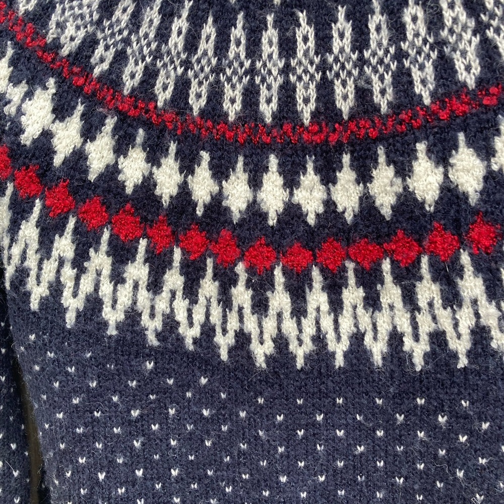 Eddie Bauer Navy and Red Turtleneck Sweater - Picture 2 of 8